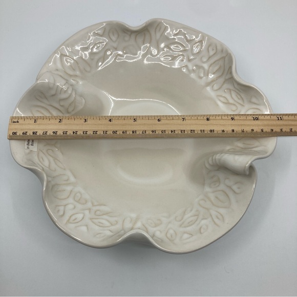 New Hilborn Pottery in between bowl white ceramic serving salad bowl spoons - Picture 7 of 8